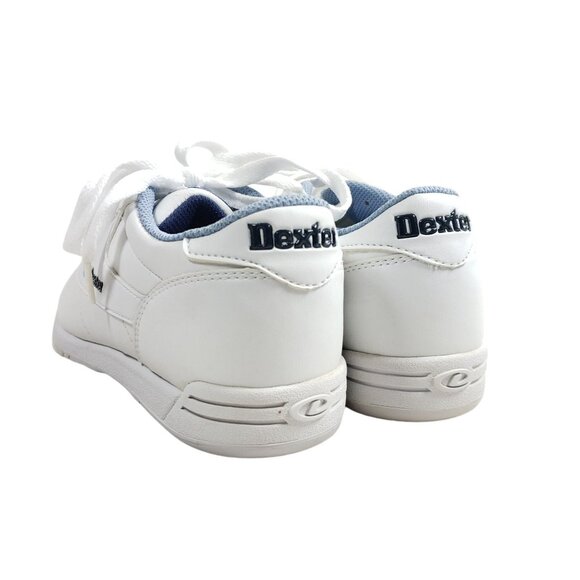 Dexter Womens Size 7.5 White Bowling Shoes With Slide-Rite Soles & Blue Accents - Picture 5 of 8